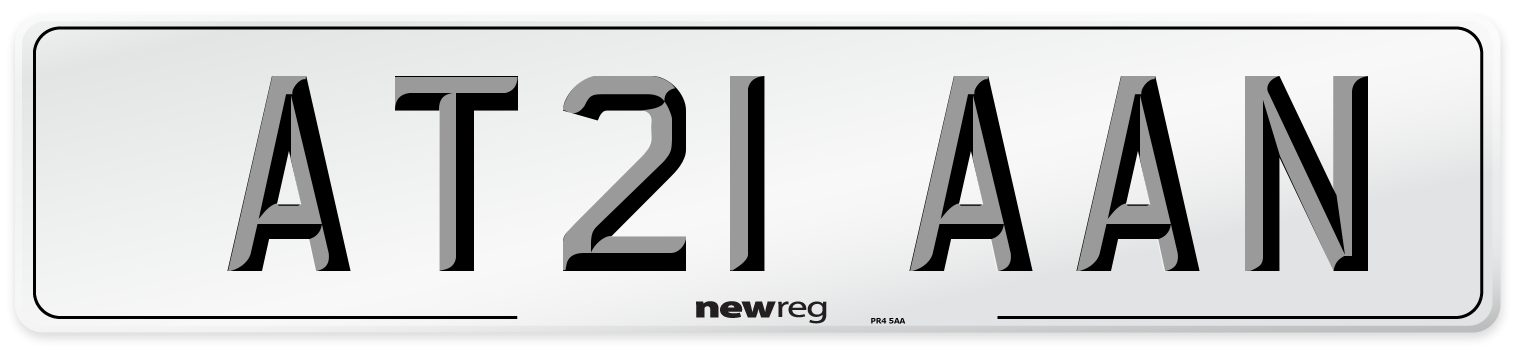 AT21 AAN Number Plate from New Reg